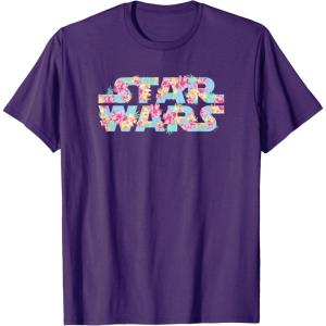 imageStar Wars Easter Floral Pink ampamp Orange Blooming Logo TShirtPurple