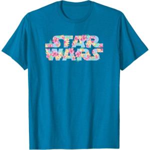 imageStar Wars Easter Floral Pink ampamp Orange Blooming Logo TShirtSapphire Blue