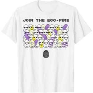 imageStar Wars Easter Join The EggPire Easter Egg Poster TShirtWhite