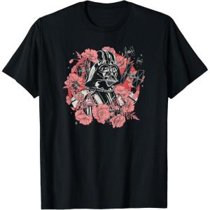 imageStar Wars Easter Spring Darth Vader Floral Side Portrait TShirtBlack
