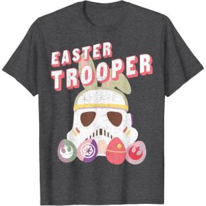 imageStar Wars Easter Storm Trooper With Logo Eggs TShirtDark Heather Grey