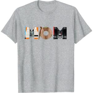 imageStar Wars Luke Yoda Darth Vader Mom Mothers Day Birthday TShirtHeather Grey