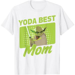 imageStar Wars Mothers Day Yoda Best Mom Yoda Cartoon Portrait TShirtWhite