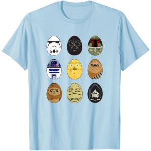 imageStar Wars Original Trilogy Classic Characters Easter Eggs TShirtBaby Blue