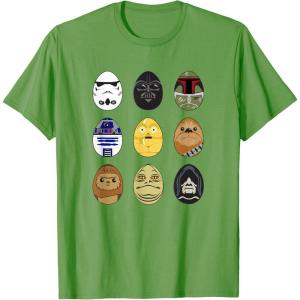 imageStar Wars Original Trilogy Classic Characters Easter Eggs TShirtGrass Green