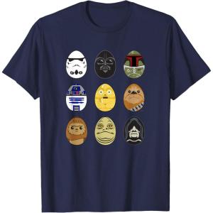imageStar Wars Original Trilogy Classic Characters Easter Eggs TShirtNavy Blue