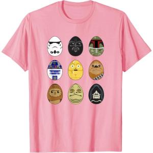 imageStar Wars Original Trilogy Classic Characters Easter Eggs TShirtPink
