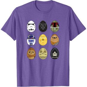 imageStar Wars Original Trilogy Classic Characters Easter Eggs TShirtPurple Heather