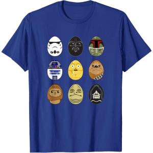 imageStar Wars Original Trilogy Classic Characters Easter Eggs TShirtRoyal Blue