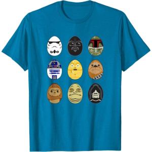 imageStar Wars Original Trilogy Classic Characters Easter Eggs TShirtSapphire Blue