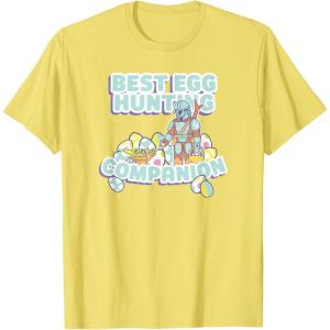 imageStar Wars The Mandalorian And Grogu Easter Egg Hunting TShirtLemon Yellow
