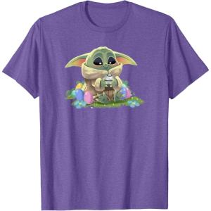 imageStar Wars The Mandalorian Easter Grogu Egg Hunt Winner TShirtPurple Heather