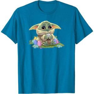 imageStar Wars The Mandalorian Easter Grogu Egg Hunt Winner TShirtSapphire Blue