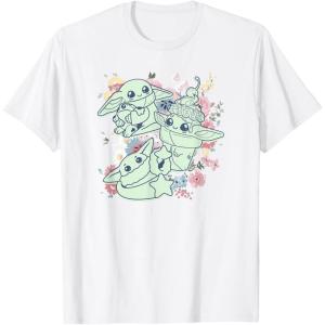 imageStar Wars The Mandalorian Easter Grogu Spring Chibi Cute TShirtWhite