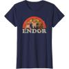 imageStar Wars Return of the Jedi Cute Ewoks Endor Retro TShirt TShirtNavy Blue