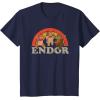 imageStar Wars Return of the Jedi Cute Ewoks Endor Retro TShirt TShirtNavy Blue