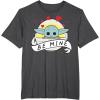 imageStar Wars The Mandalorian The Child Be Mine Valentines Day TShirtDark Heather Grey