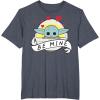 imageStar Wars The Mandalorian The Child Be Mine Valentines Day TShirtHeather Blue