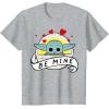 imageStar Wars The Mandalorian The Child Be Mine Valentines Day TShirtHeather Grey