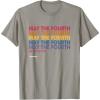 imageStar Wars May The Fourth Be With You Stacked Colors Vintage TShirtSlate Grey