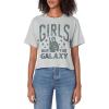 imageStar Wars Princess Leia Girls Run The Galaxy Disney Womens Crop TopHeather Grey