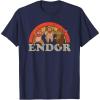 imageStar Wars Return of the Jedi Cute Ewoks Endor Retro TShirt TShirtNavy Blue