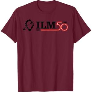 imageILM 50th Anniversary Industrial Light ampamp Magic Logo TShirtBurgundy