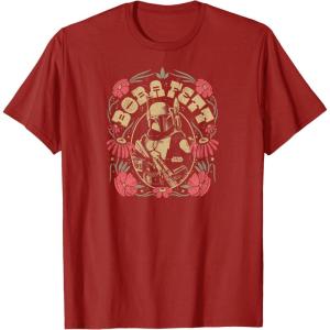 imageStar Wars  Boba Fett Boho Inspired TShirtCranberry Red