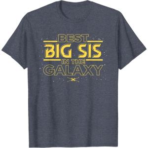imageStar Wars Best Big Sis in the Galaxy Family Trip Birthday TShirtHeather Blue