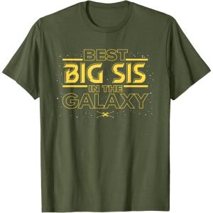 imageStar Wars Best Big Sis in the Galaxy Family Trip Birthday TShirtOlive Green