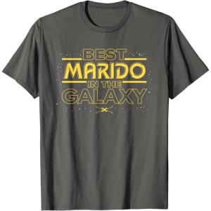 imageStar Wars Best Marido in the Galaxy Husband Birthday Spanish TShirtAsphalt Grey