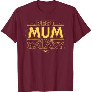 imageStar Wars Best Mum in the Galaxy Birthday Mothers Day TShirtBurgundy