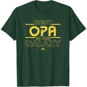 imageStar Wars Best Opa in the Galaxy Birthday Fathers Day TShirtDark Green