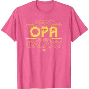 imageStar Wars Best Opa in the Galaxy Birthday Fathers Day TShirtPink Heather
