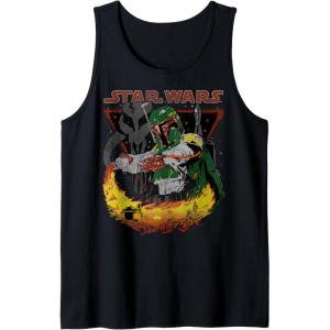 imageStar Wars Boba Fett Tatooine Flame Retro Poster Tank TopBlack