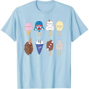 imageStar Wars Characters as Nostalgic Ice Cream TShirtBaby Blue