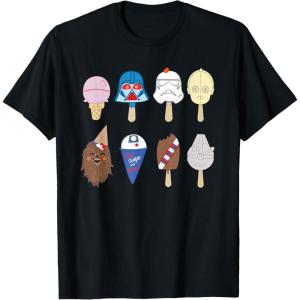 imageStar Wars Characters as Nostalgic Ice Cream TShirtBlack