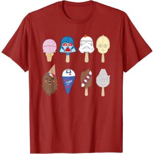 imageStar Wars Characters as Nostalgic Ice Cream TShirtCranberry Red