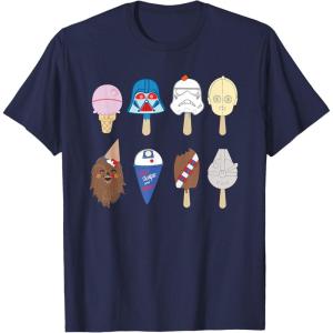 imageStar Wars Characters as Nostalgic Ice Cream TShirtNavy Blue