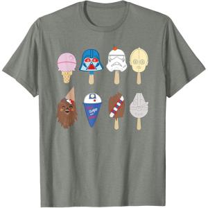 imageStar Wars Characters as Nostalgic Ice Cream TShirtOlive Heather