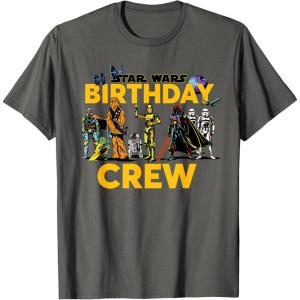 imageStar Wars Classic Characters Birthday Crew Party Matching TShirtAsphalt Grey
