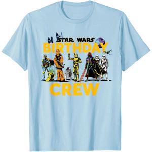 imageStar Wars Classic Characters Birthday Crew Party Matching TShirtBaby Blue