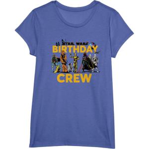 imageStar Wars Classic Characters Birthday Crew Party Matching TShirtBright Blue Heather