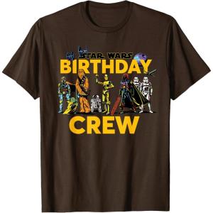 imageStar Wars Classic Characters Birthday Crew Party Matching TShirtBrown