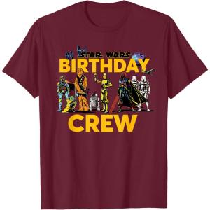 imageStar Wars Classic Characters Birthday Crew Party Matching TShirtBurgundy