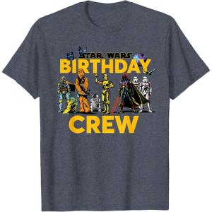 imageStar Wars Classic Characters Birthday Crew Party Matching TShirtHeather Blue