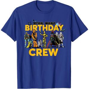 imageStar Wars Classic Characters Birthday Crew Party Matching TShirtRoyal Blue