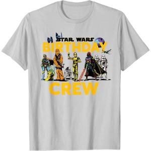 imageStar Wars Classic Characters Birthday Crew Party Matching TShirtSilver Grey