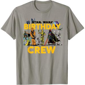 imageStar Wars Classic Characters Birthday Crew Party Matching TShirtSlate Grey