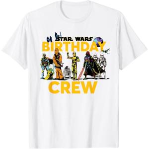 imageStar Wars Classic Characters Birthday Crew Party Matching TShirtWhite